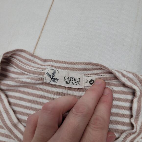 Carve Designs Maeve striped midi dress organic cotton flutter sleeve ruffle - Picture 5 of 8